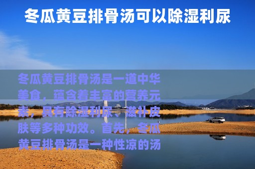 冬瓜黄豆排骨汤可以除湿利尿