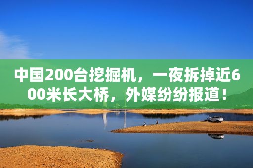 中国200台挖掘机，一夜拆掉近600米长大桥，外媒纷纷报道！