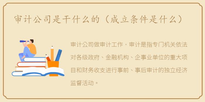 审计公司是干什么的（成立条件是什么）