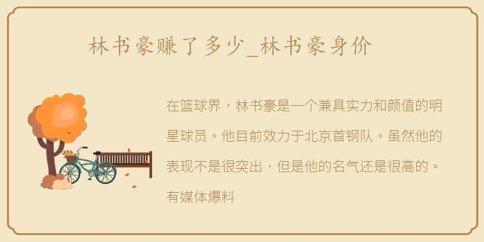 林书豪赚了多少_林书豪身价