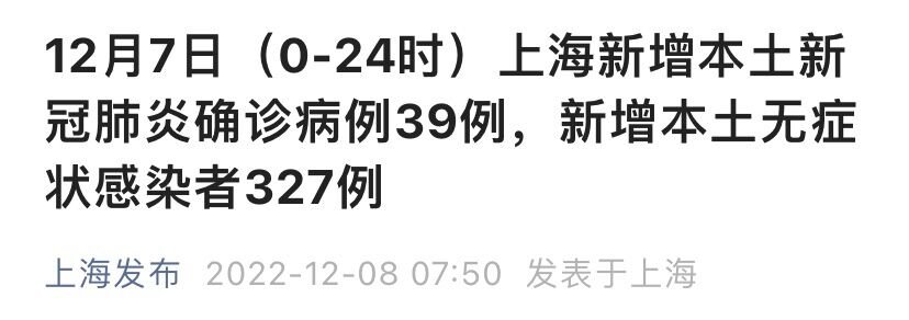 12月7日上海新增本土39+327