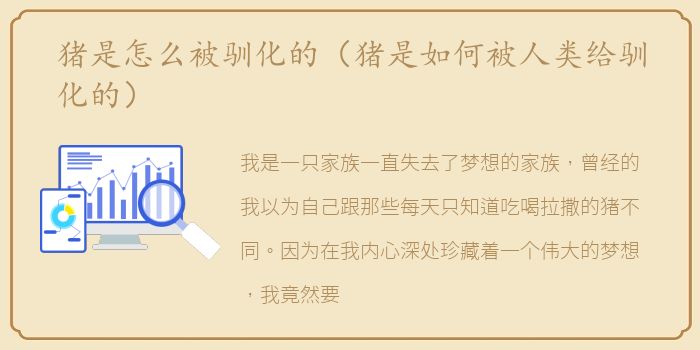 猪是怎么被驯化的（猪是如何被人类给驯化的）