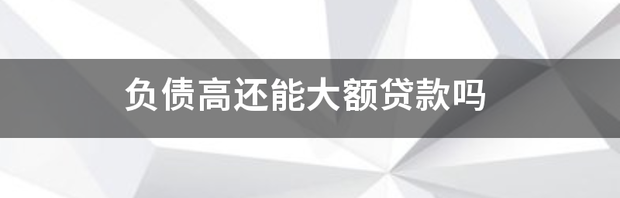 高负债什么意思？（负债高）