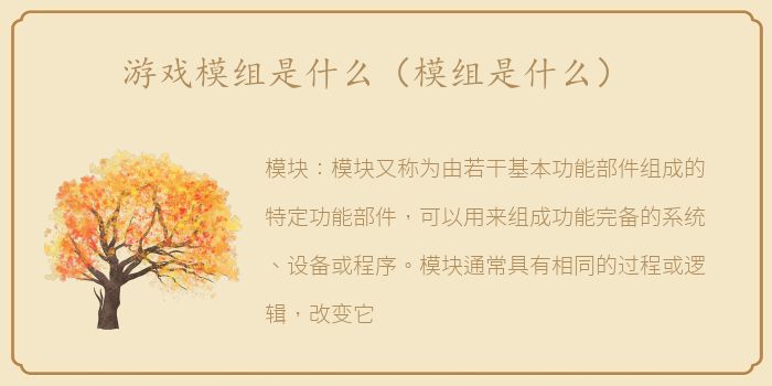 游戏模组是什么（模组是什么）