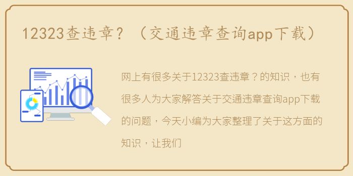 12323查违章？（交通违章查询app下载）