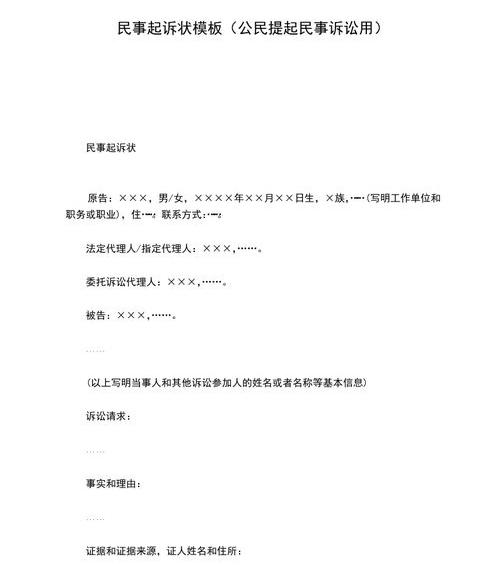 有证人的民事起诉状怎么写（民事起诉状模板范文）