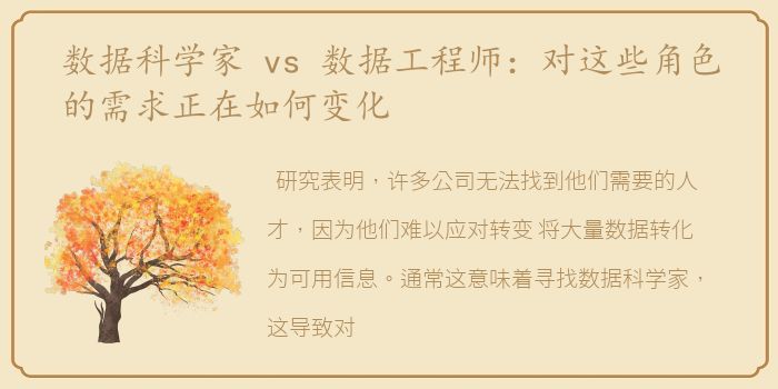 数据科学家 vs 数据工程师：对这些角色的需求正在如何变化