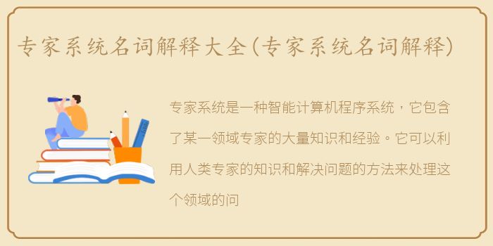 专家系统名词解释大全(专家系统名词解释)
