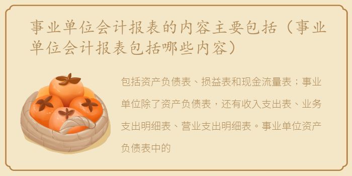 事业单位会计报表的内容主要包括（事业单位会计报表包括哪些内容）
