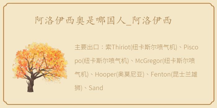 阿洛伊西奥是哪国人_阿洛伊西