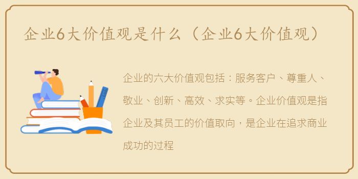 企业6大价值观是什么（企业6大价值观）