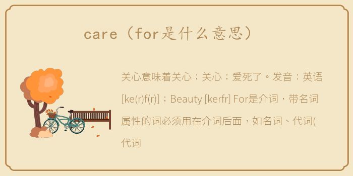 care（for是什么意思）