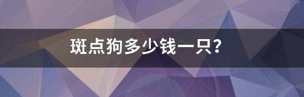 马尔济斯一窝能生几只？（斑点狗多少钱一只）
