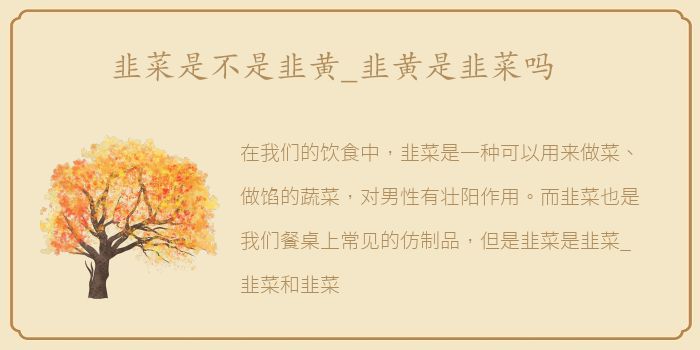 韭菜是不是韭黄_韭黄是韭菜吗