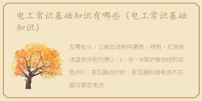 电工常识基础知识有哪些（电工常识基础知识）