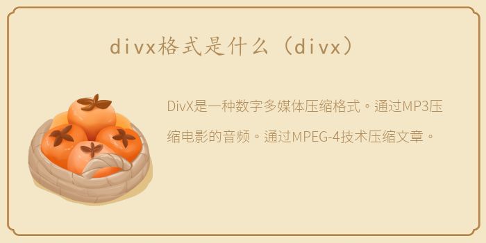 divx格式是什么（divx）