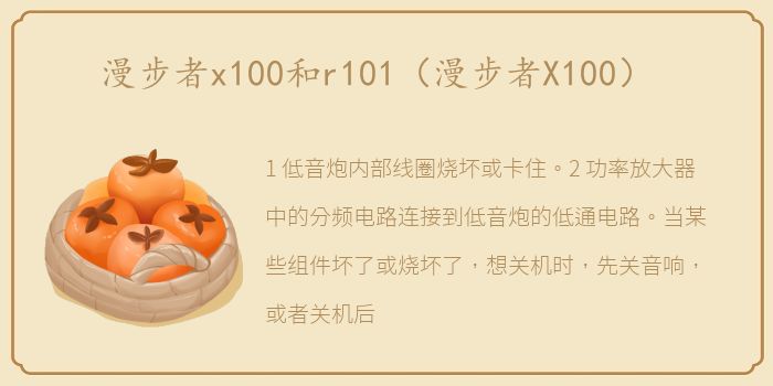 漫步者x100和r101（漫步者X100）