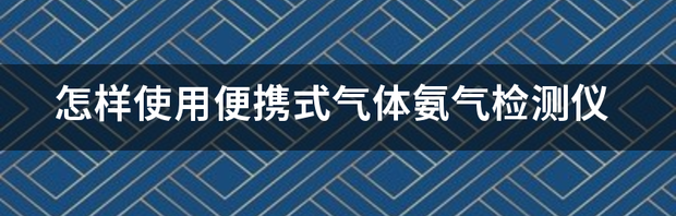 怎样使用便携式气体氨气检测仪 氨气气体检测仪