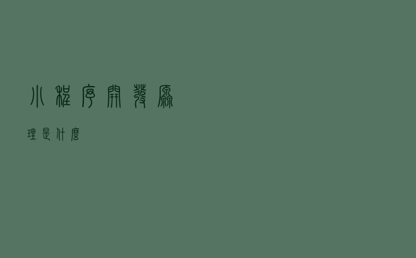 小程序开发原理是什么