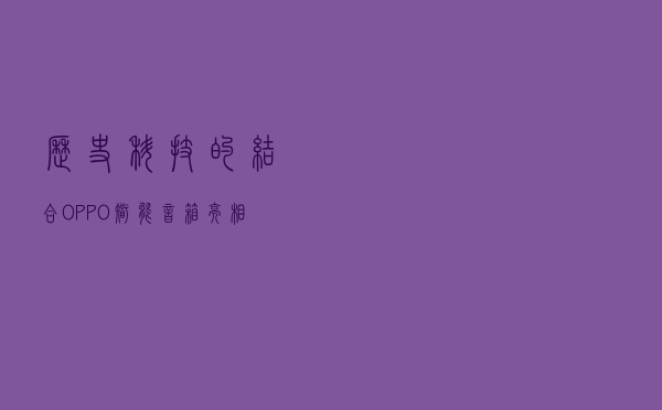 历史+科技的结合 OPPO智能音箱亮相