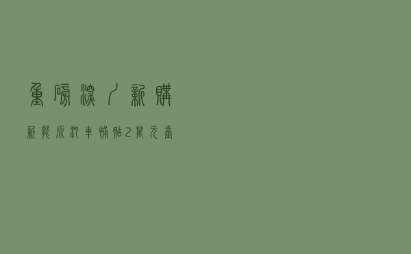 重磅！深圳新购新能源汽车补贴2万元/台！已正式实施
