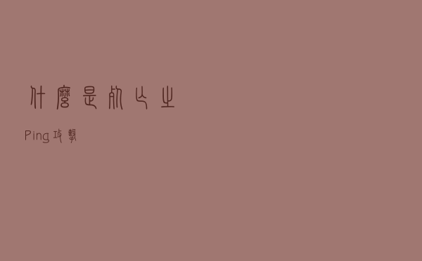 什么是死亡之 Ping 攻击？