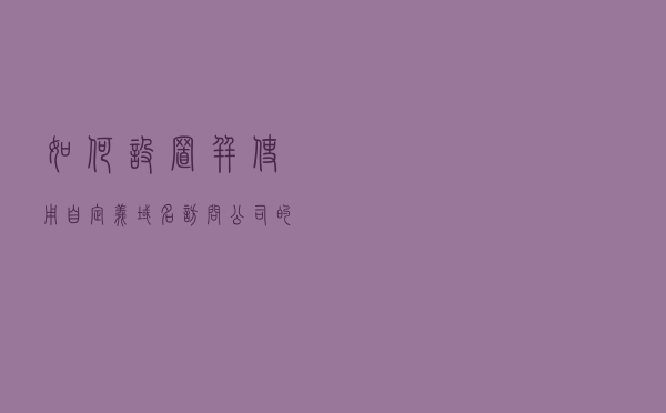 如何设置并使用自定义域名，访问公司的内网设备