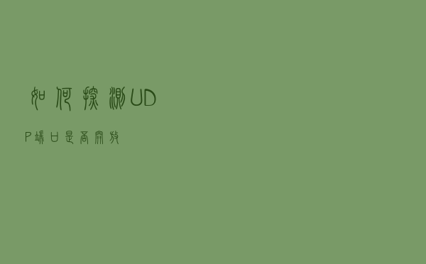 如何探测UDP端口是否开放