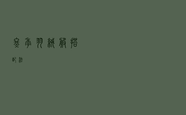 冬季羽绒服搭配法