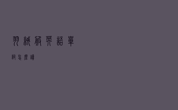 羽绒服英语单词怎么读