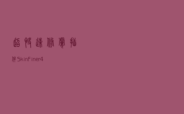 超快速修肤插件SkinFiner 4，确实比DR5好用