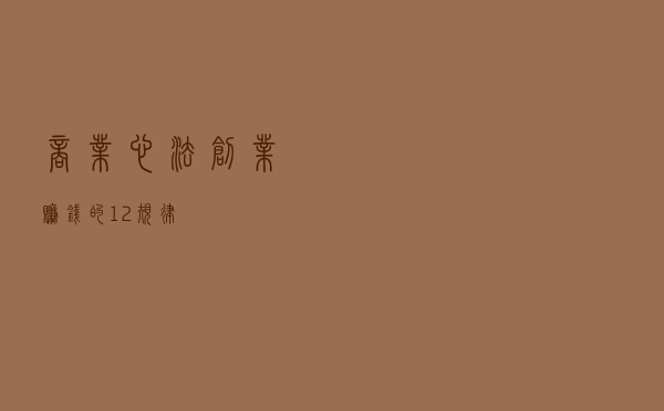 商业心法，创业赚钱的12规律