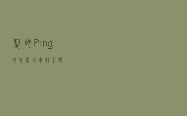您的Ping命令真的用对了吗？