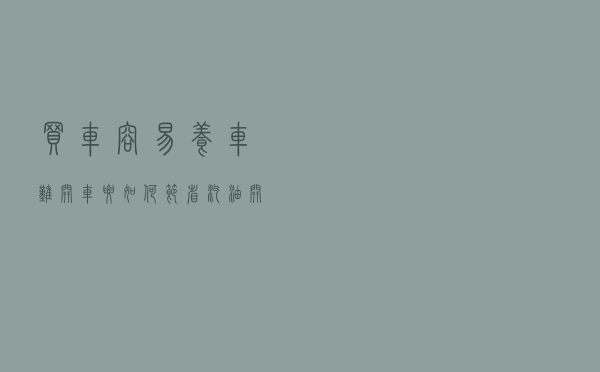 买车容易养车难 开车要如何节省汽油开销？
