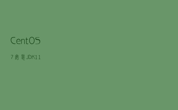 CentOS 7 安装 JDK 11