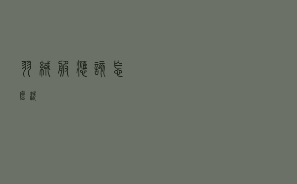 羽绒服应该怎么洗