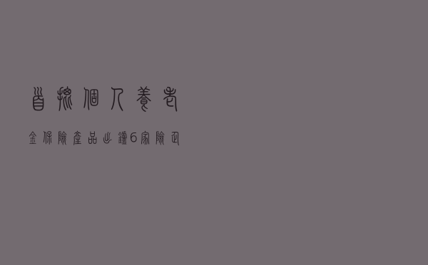 首批个人养老金保险产品出炉 6家险企7款专属商业养老保险入围
