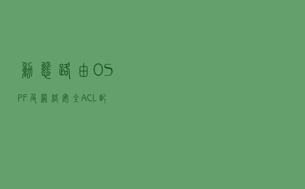 动态路由OSPF及网络安全ACL配置
