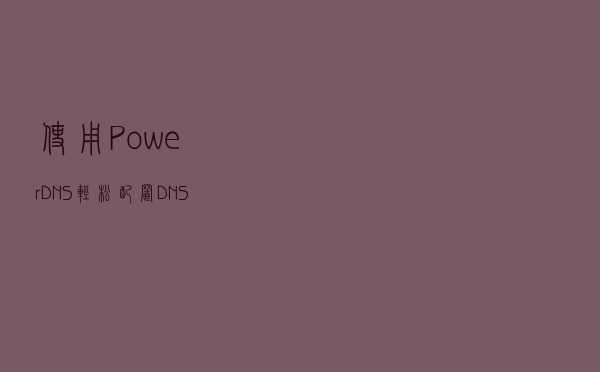 使用 PowerDNS 轻松配置 DNS 名称服务器