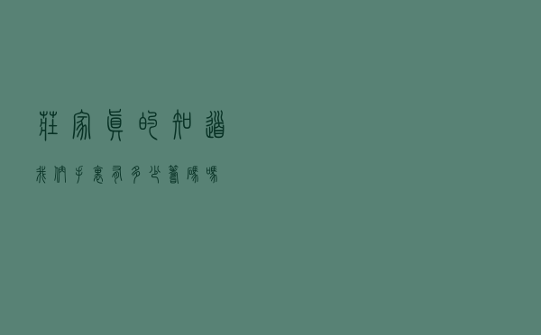 庄家真的知道我们手里有多少筹码吗？