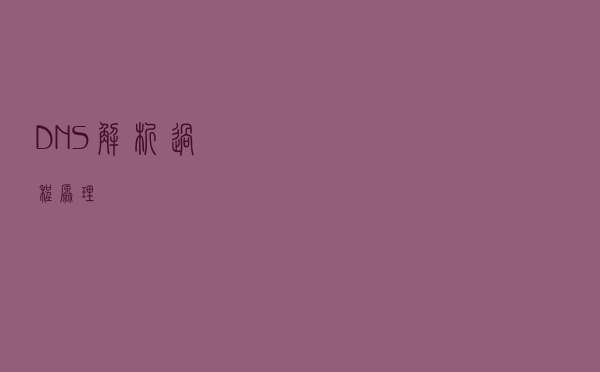 DNS解析过程原理！