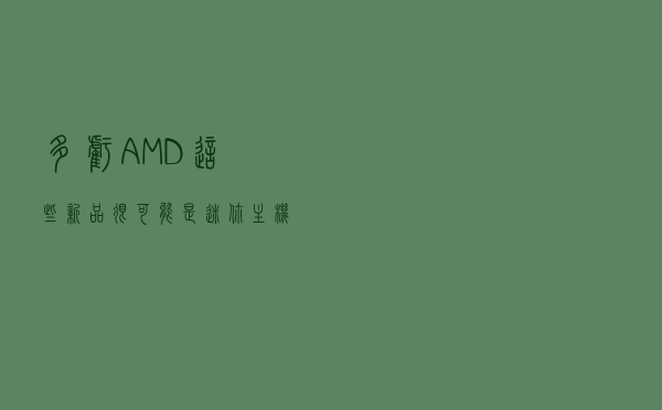 多亏AMD，这些新品很可能是迷你主机标配神 U 了
