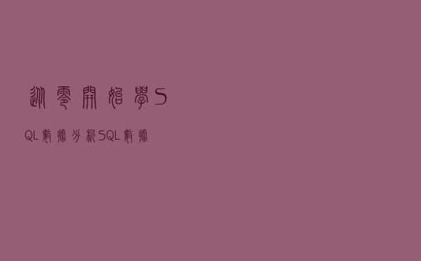 从零开始学SQL数据分析，SQL窗口函数