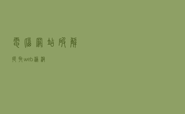 电脑网站破解，提取web漏洞