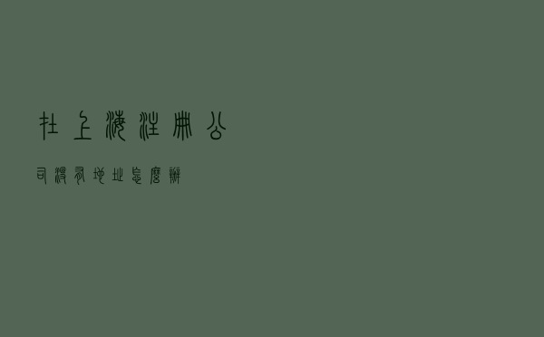 在上海注册公司没有地址怎么办？