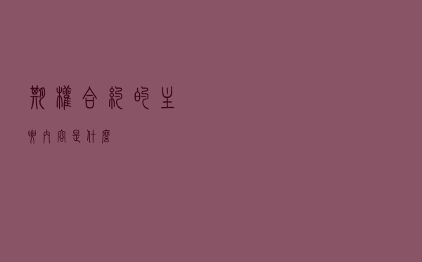 期权合约的主要内容是什么？