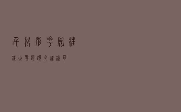 千万别花冤枉钱 大屏电视要这样买