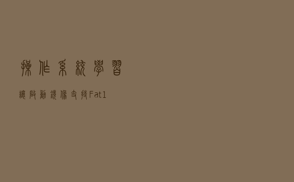 操作系统学习 让启动镜像支持Fat12文件格式