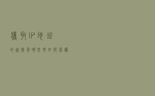 获取IP地址的途径有哪些？要如何保护IP地址不被窃取？