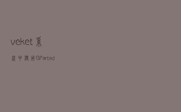 veket系统中使用GParted进行硬盘分区